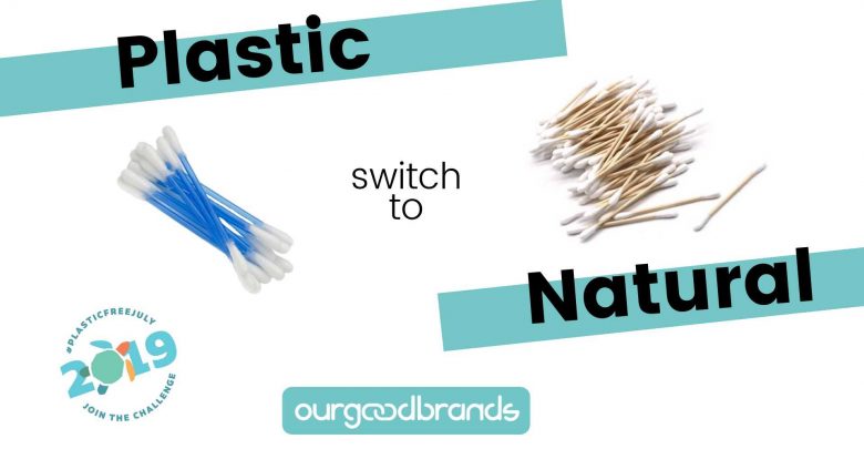 Comparing plastic cotton buds vs bamboo cotton buds Plastic Free July