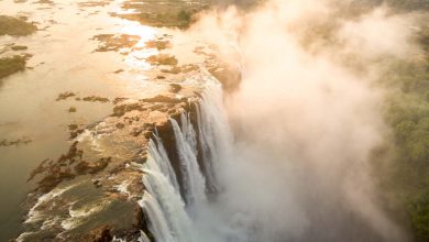Aerial view of Victoria Falls