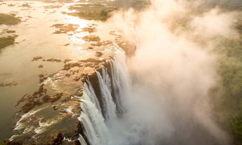 Aerial view of Victoria Falls