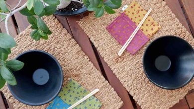 Circle for purpose with home & kitchen items made from textile offcuts